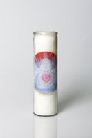 Engel Glas-Kerze blau 100h Brenndauer