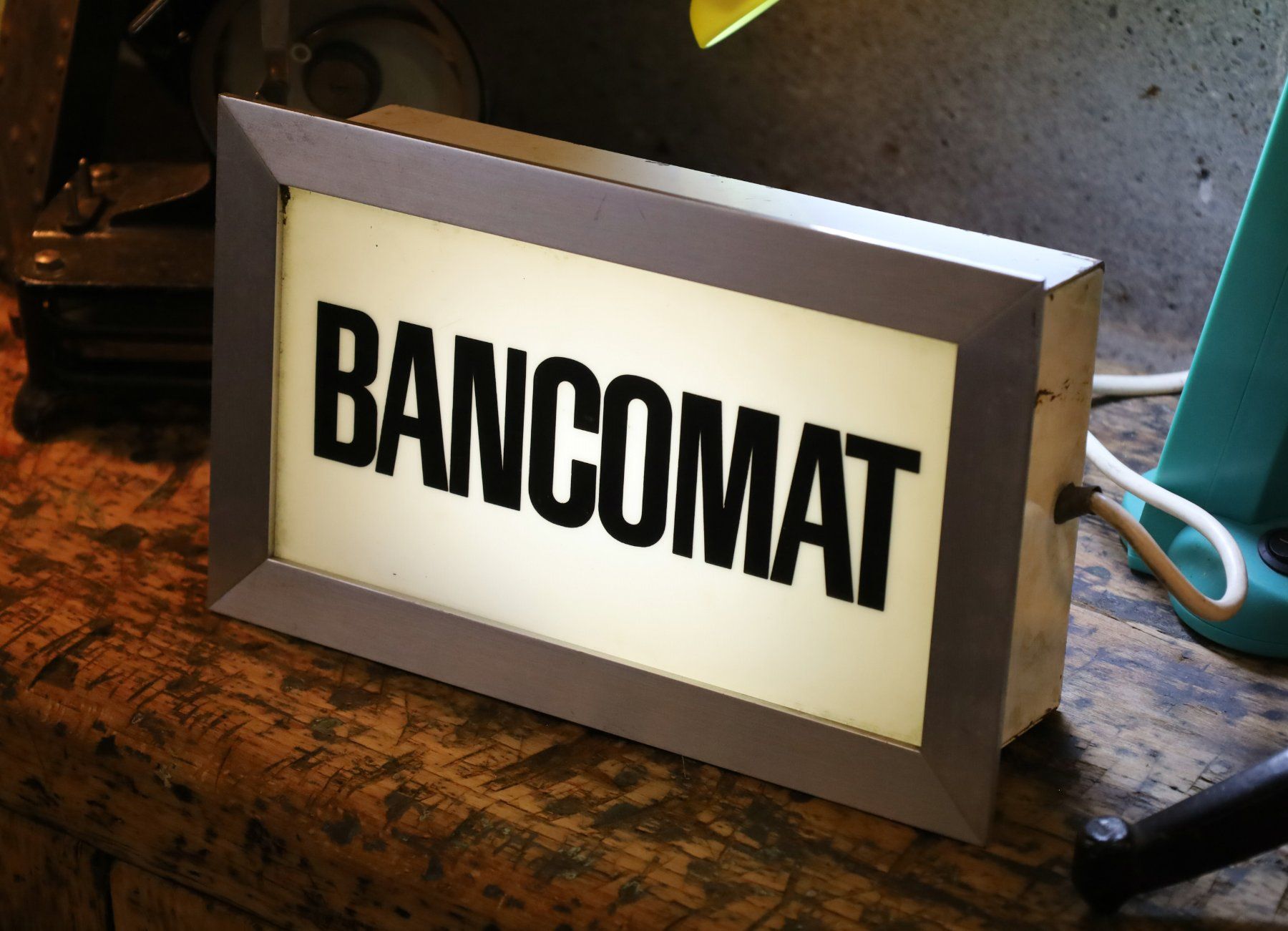 Lampade: Leuchtreklame, Leuchtkasten "Bancomat" – Usato da Birrwil venduto da brandschatz_birrwil