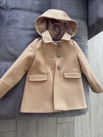 Next Wintermantel Gr. 86, beige, mit Kapuze, Top Zustand