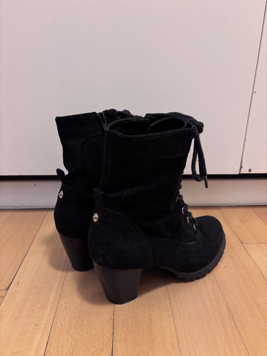 Damenschuhe: Schwarze Herbststiefel mit Absatz, Gr. 38 – Gebraucht aus Luzern von Pflanzen-Mama 2