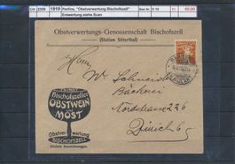 1919 Perfins, "Obstverwertung Bischofszell"