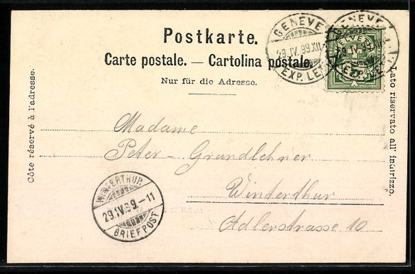 Cartoline postali: Lithographie Chillon, Château de Chillon – Usato da Berlin venduto da bartko-reher 1