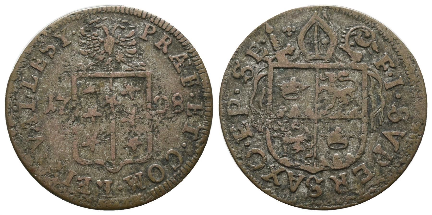 Alle Münzen: Wallis Batzen 1708 /2263 – Gebraucht aus Trimbach von Solothurn1