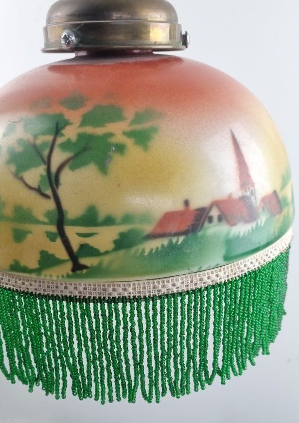 Lampadari & plafoniere: Jugendstil Hängelampe aus Glas mit Messinggestänge – Usato da Flums venduto da Flumsantik 2