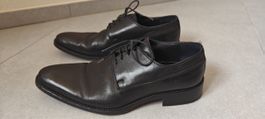 Herren Schnürschuhe Leder schwarz 43