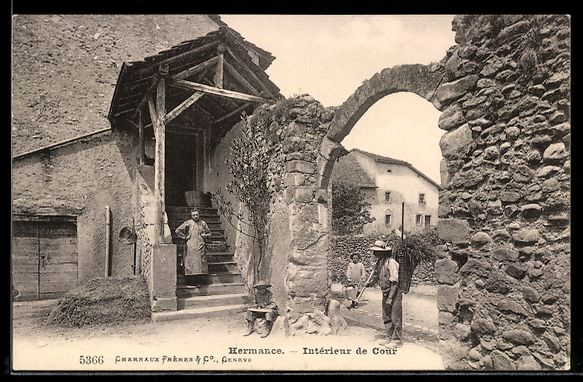 Cartoline postali: AK Hermance, Interieur de Cour – Usato da Berlin venduto da bartko-reher