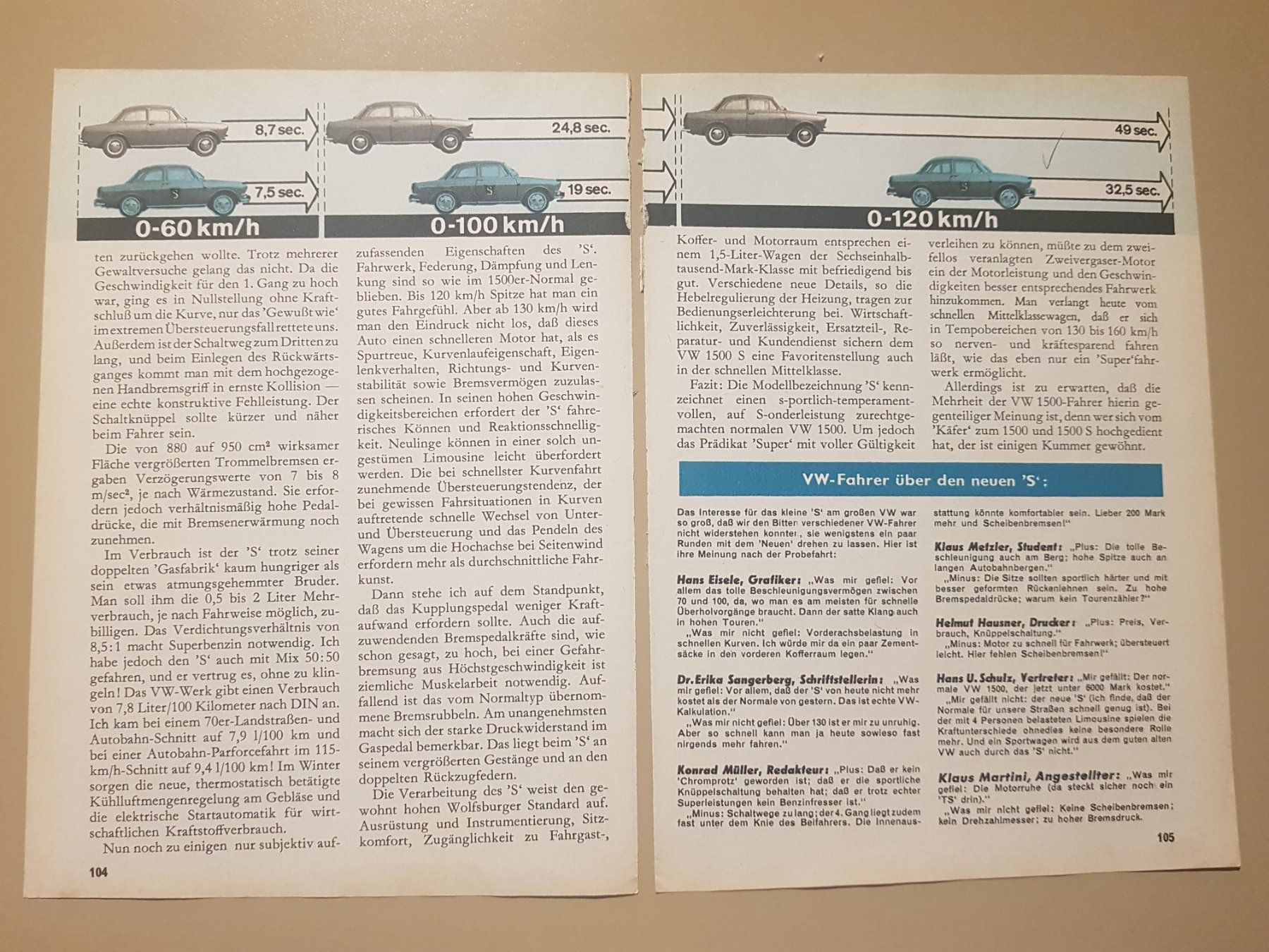 Zeitschriften & Magazine: Ist der VW 1500S wirklich ein "SUPER" - September 1963 – Gebraucht aus Wilen b. Wollerau von 4banger 2
