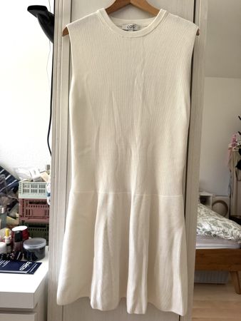New COS white ribbed-knit mini dress