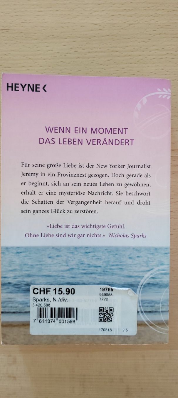 Libri: Das Wunder eines Augenblicks N. Sparks – Usato da Feusisberg venduto da Sindbad3 1