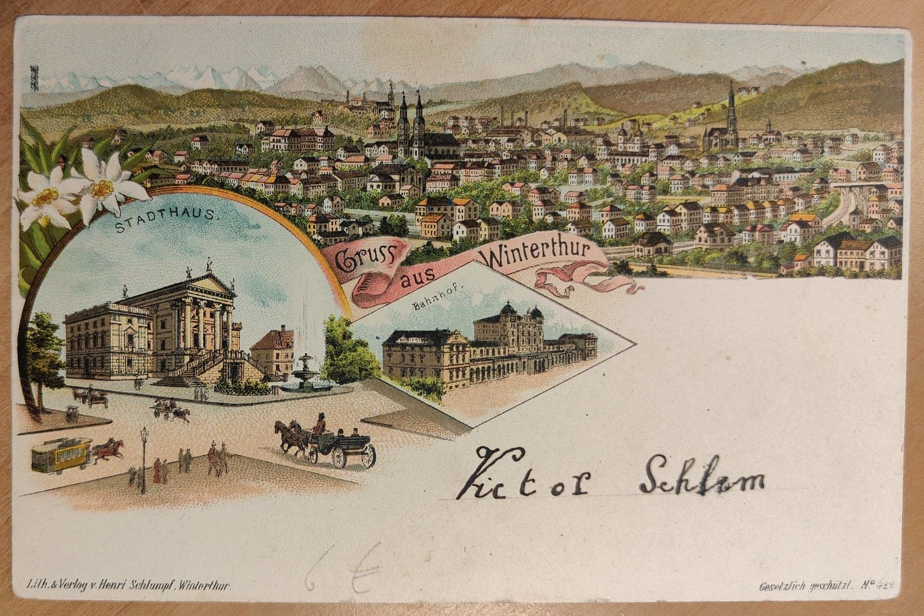 Cartoline postali: LITHO Gruss aus Winterthur um 1900 – Usato da St. Erhard venduto da Chaeferli6