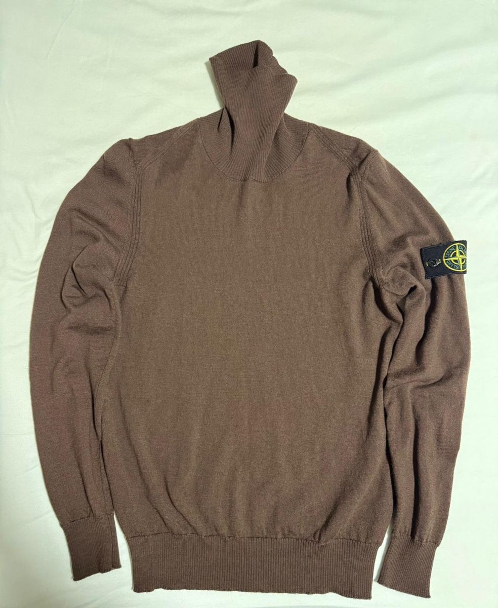 Stone Island Maglioni & Felpe: Stone Island Patch Wolle Kragenpullover | Grösse S, braun – Nuovo (secondo la descrizione) da Küsnacht ZH venduto da Wozdav 4