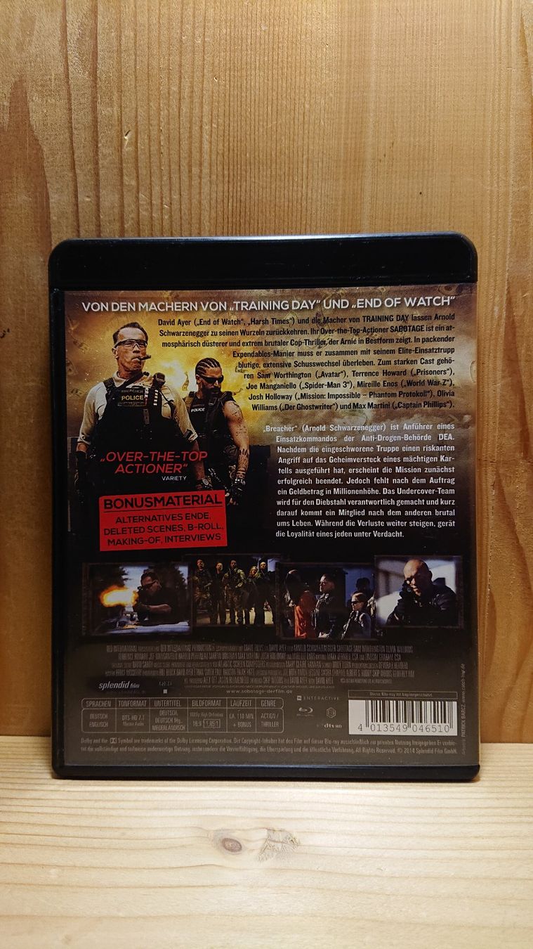 Tutti i DVDs: SABOTAGE Blu-Ray mit Arnold Schwarzenegger – Usato da Wilderswil venduto da Exebub 1