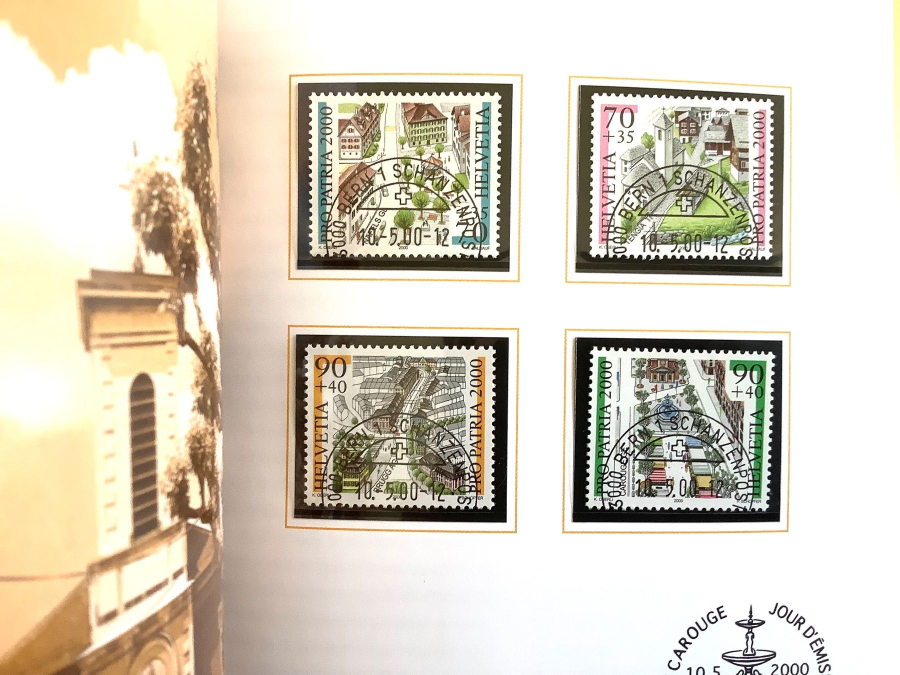 Tous les timbres: 2000 - Schweiz - Jahrbuch Ersttagsstempel Halbmond – Neuf (Voir description) à Liestal par Skunk02 7