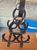Support fer à cheval décoratif en métal noir