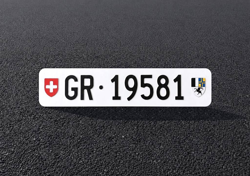 Insegne: GR Autonummer/Kontrollschild – Usato da Chur venduto da autonummer-gr.ch