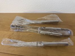 GRILLSET (Grillzange, Grillwender, Grillgabel) *neu*