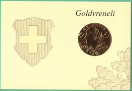 2013 Sonderblock Goldvreneli     Dankeskarte