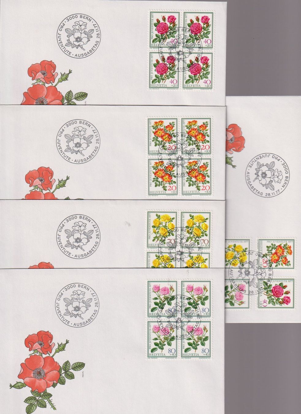 Tutti i francobolli: PJ-FDC-Serie 1977. Mit 4-er-Block's. – Nuovo (secondo la descrizione) da Koblenz venduto da Boerse6