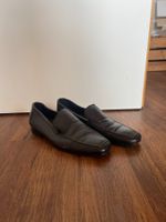 schwarze Leder Mokassins Gr. 42