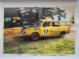 Autoposter Rallye 2 gelbes Rennauto Nummer 17