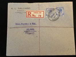 R-Brief GIBRALTAR nach St. Gallen 1928