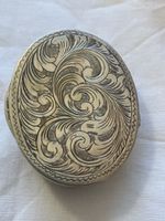 Antike Puderdose, Silber, floral verziert, Vintage!