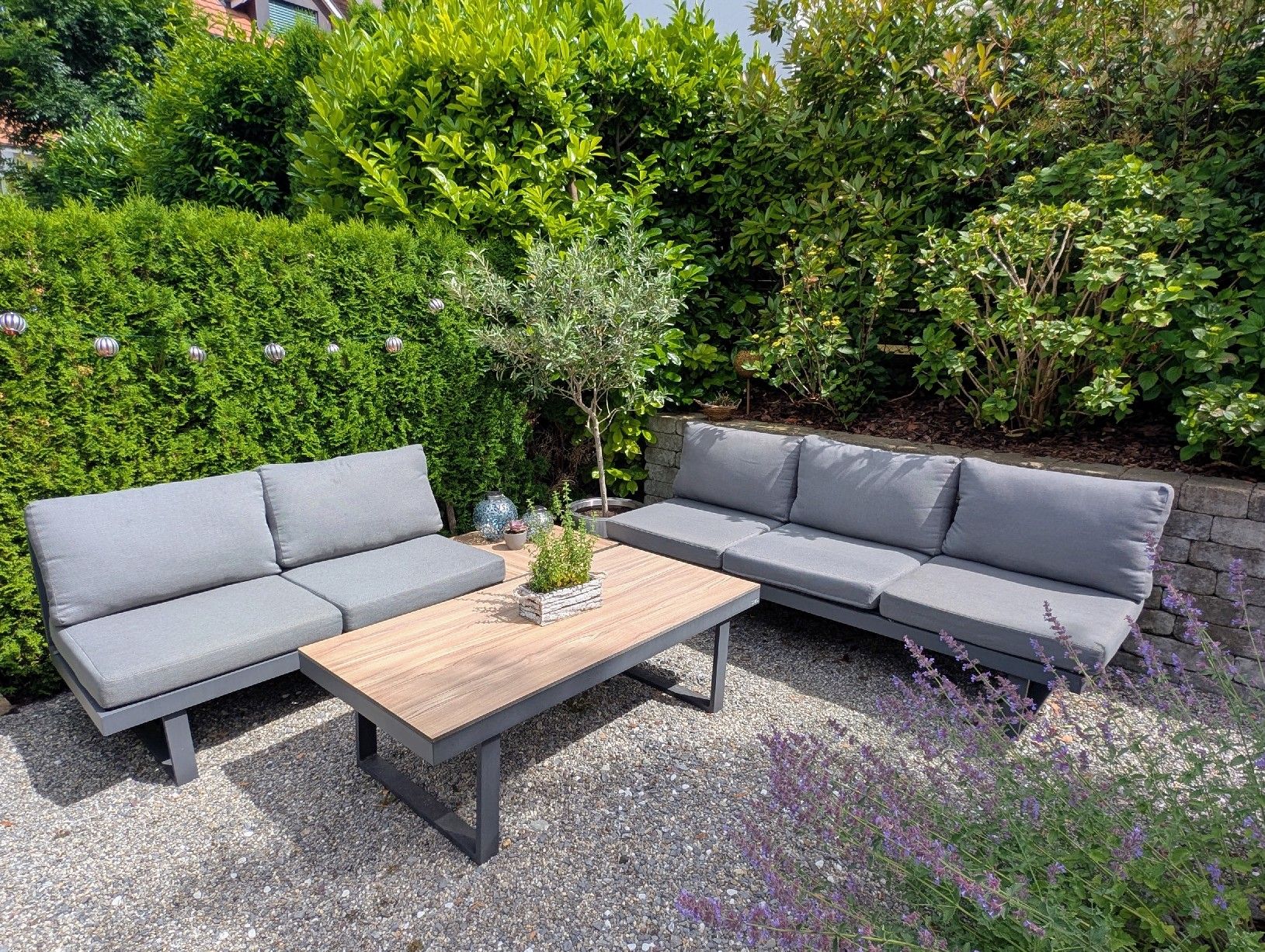 Divani: Moderne Gartenlounge (Set), grau – Usato da Rheineck venduto da den_q2zy