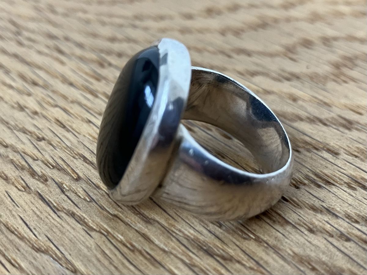 Anelli: Fingerring 925 Silber mit Onyx Stein Gr 53 – Usato da Willisau venduto da son_lq7g 8