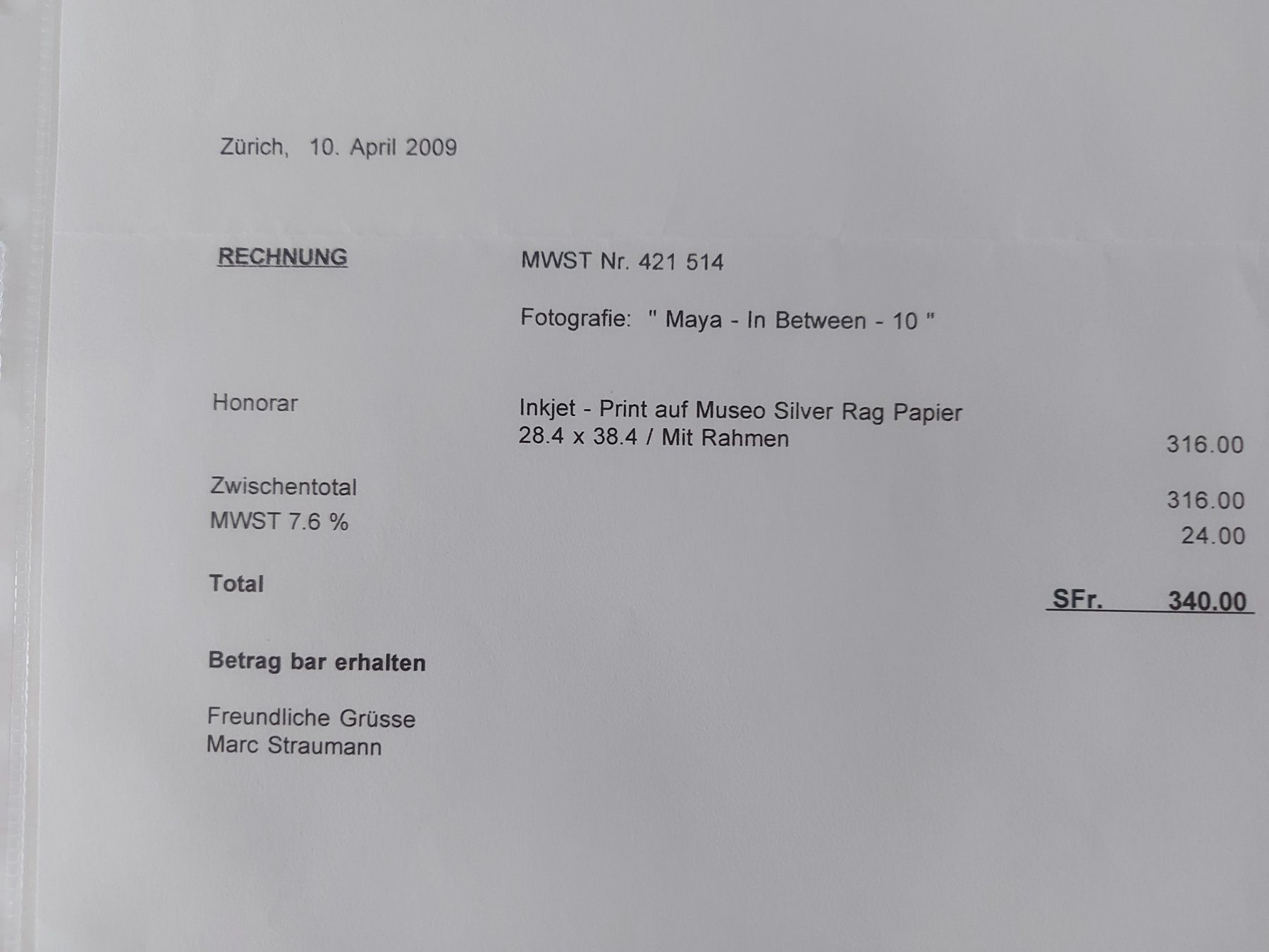 Foto & Immagini: Fotografie  "Maya - In Between -10"   von Marc Straumann – Usato da Zürich venduto da Daniel517 6