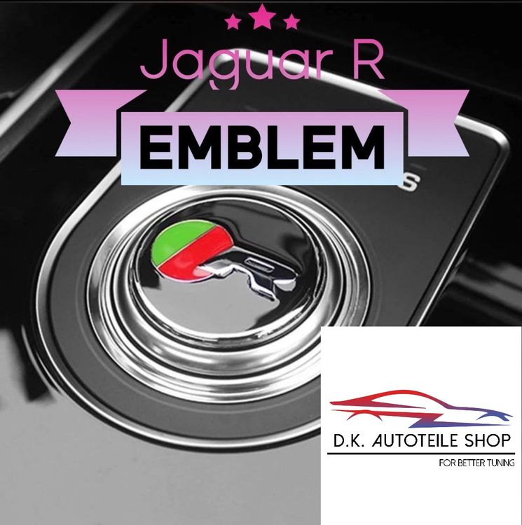 Jaguar R Schaltknauf Abdeckung Emblem NEU in Chrom/Schwarz