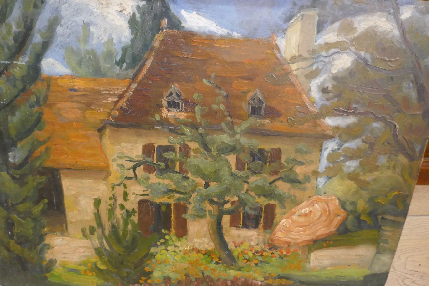 Tableaux: beau tableau d'été devant de maison – D'occasion à Lausanne par leneko 2