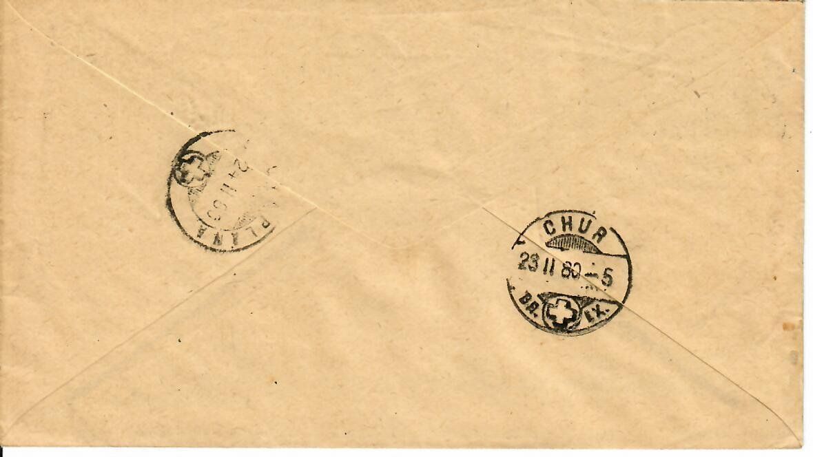 Tutti i francobolli: Brief - Trins nach Sils 1880 – Usato da Hochdorf venduto da Ziegel-16 1