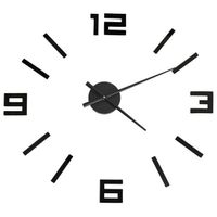 3D-Wanduhr Modernes Design Schwarz 100 cm