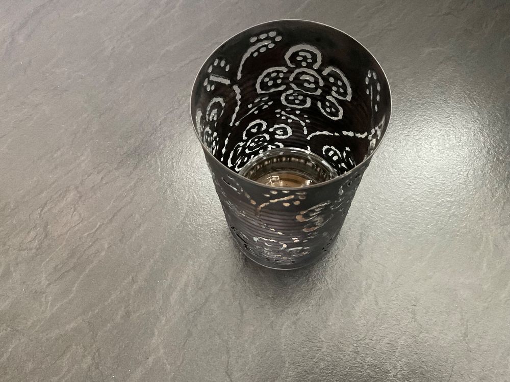 Bougeoirs: 2 Windlichter Handarbeit mit Glas und Kerzen – Neuf (Voir description) à Wetzikon ZH par Laube02 2