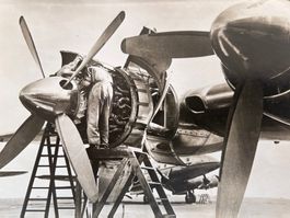 VINTAGE FOTOGRAFIE Flugzeug B-17 Flying Fortress um 1940