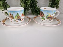 2 Villeroy Boch Kaffetassen mit Untertassen