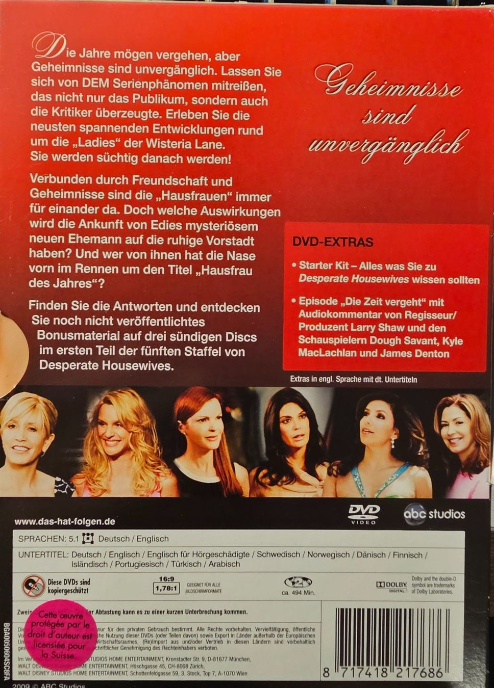 Tutti i DVDs: Desperate Housewives - Staffel 5 Teil 1 – Usato da Wahlen b. Laufen venduto da Cg10 1