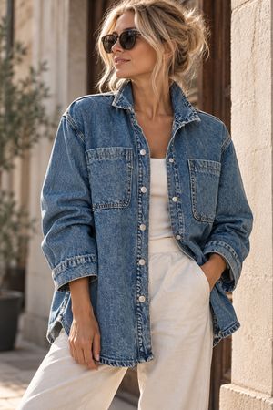 Stylische Jeansjacke Gr.M oversize wie neu
