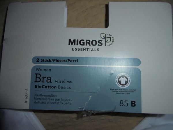 Migros Autres dessous: BH Büstenhalter 85B  Bio Baumwolle  Doppelpack – Neuf avec emballage d'origine à Egliswil par jimygbs 1