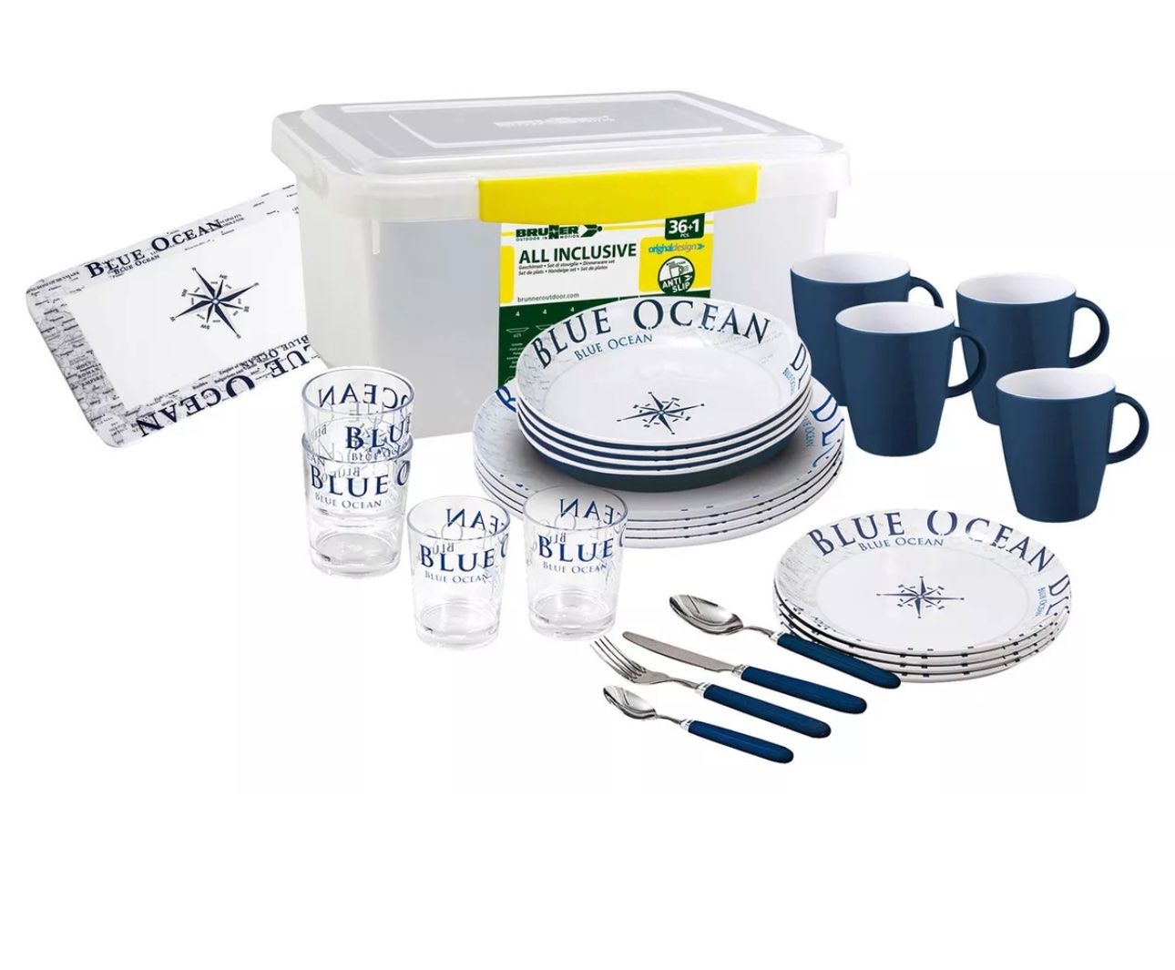 Set di piatti: + Brunner Blue Ocean Geschirr-Set 38 teilig – Nuovo e nell'imballaggio originale da Amriswil venduto da JaJa-Express 1