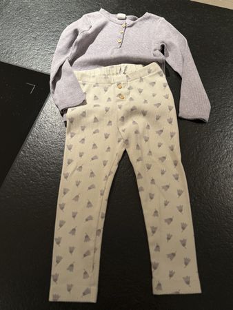 H&M Set Tulpen flieder/beige Grösse 104