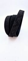Lederriemen Velours Schlangen Optik, 1.5 cm breit, schwarz