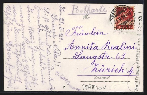 Cartoline postali: Foto-AK Pfäffikon, Gasthaus Waldfrieden – Usato da Berlin venduto da bartko-reher 1