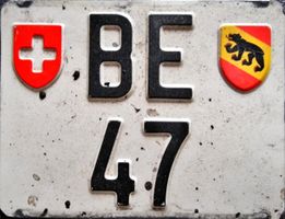 Kontrollschild BE 47 Motorrad