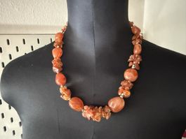 Halskette mit Karneol, Vintage
