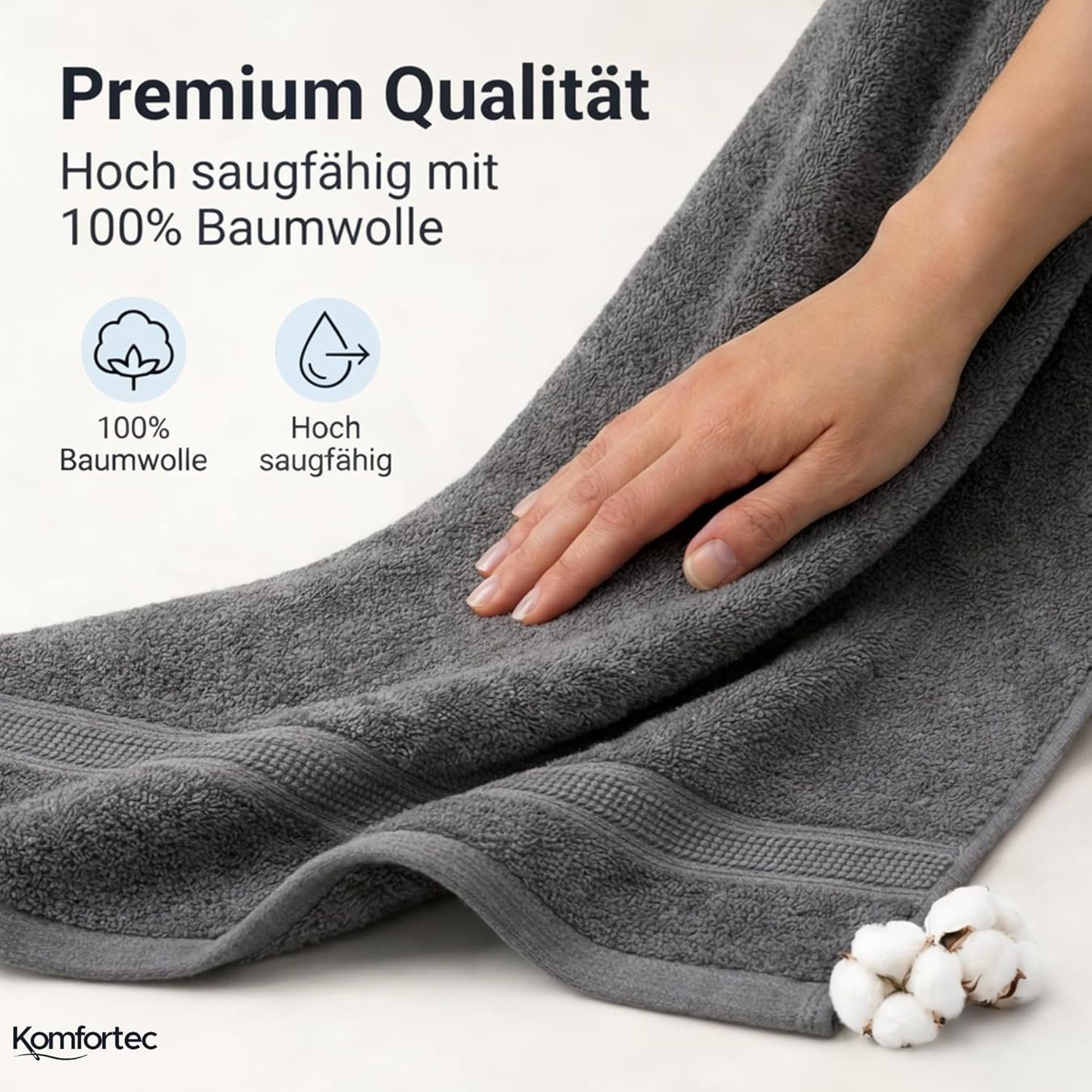 Badetücher: Handtücher Set 8-teilig 100% Baumwolle Anthrazit Türkis – Neu und originalverpackt aus Schaffhausen von her_zt65 3