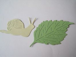 Stanz-Papier Motive Schnecke mit Blatt