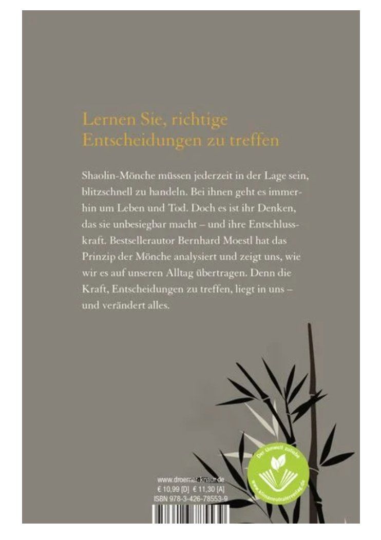 Libri: Das Shaolin-Prinzip – Nuovo (secondo la descrizione) da Frauenfeld venduto da BUCHschatzLADEN_369 1