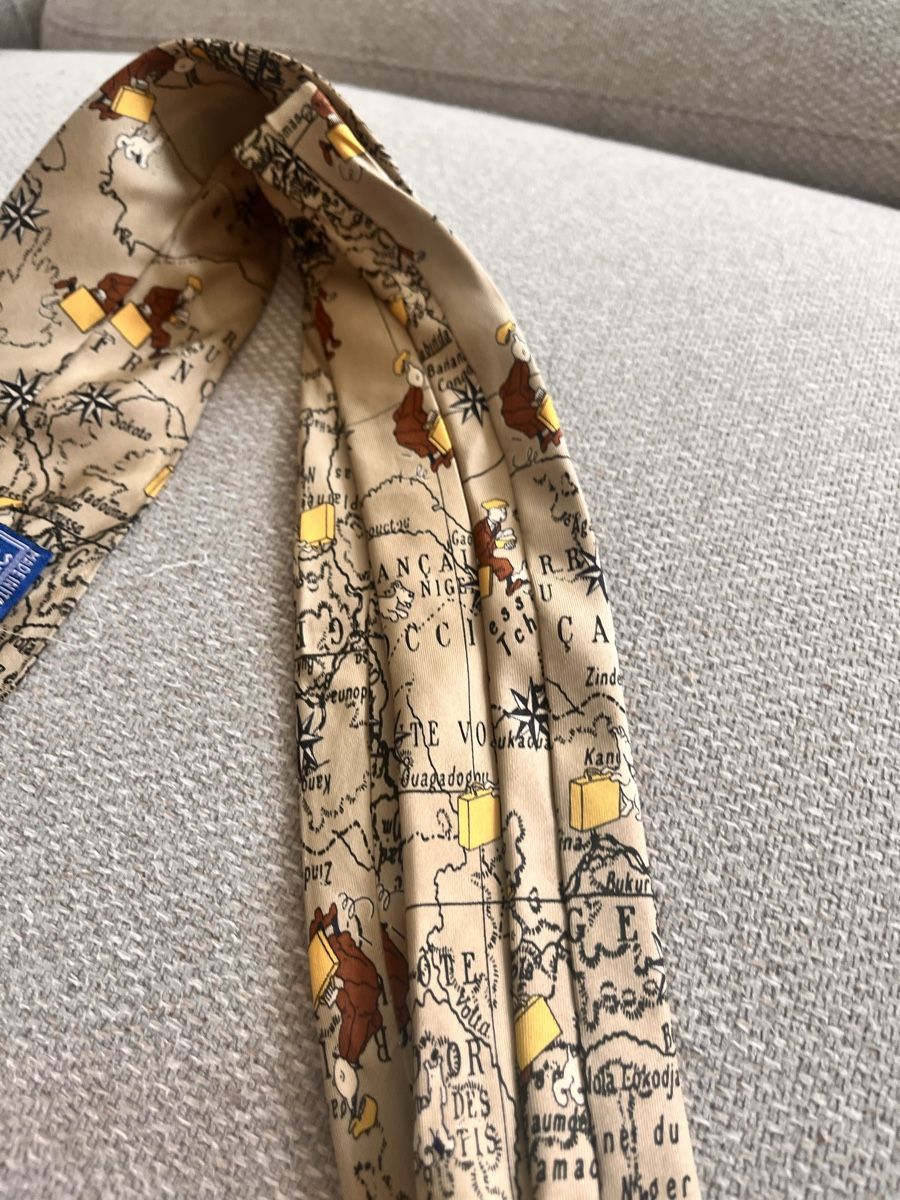 Krawatten: Tie Tintin Map Pattern 100% Silk Made in Italy Used – Gebraucht aus Lausanne von Danash 6