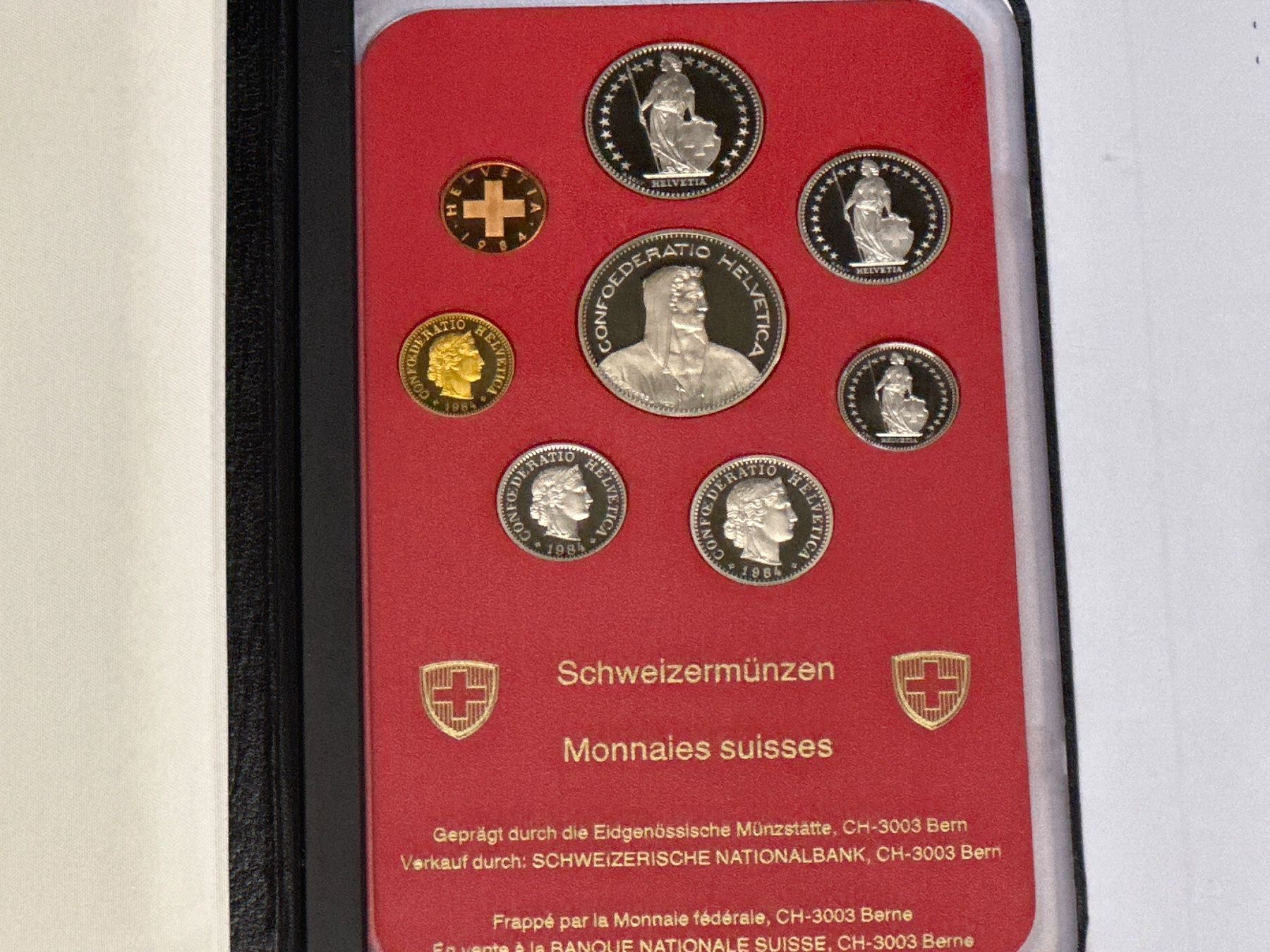 Alle Münzen: Schweizer Münzsatz 1984 PP mit Kartonhülle – Neu und originalverpackt aus Herisau von herau 1